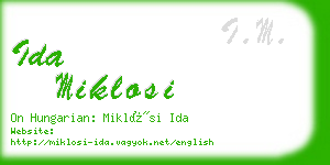 ida miklosi business card